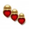 Plug bijou Métallique Cœur Gold - Rubis - photo 2